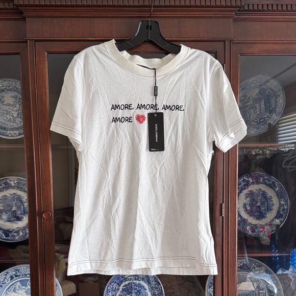 Dolce & Gabbana Tops - Dolce & Gabbana White Amore Tee